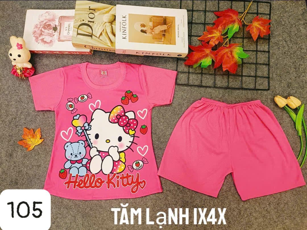 Bộ Cộc Tay Bé Gái In Hình Thỏ Cute Ngộ Nghĩnh - Quần áo trẻ em giá sỉ Kho Chị Mỹ