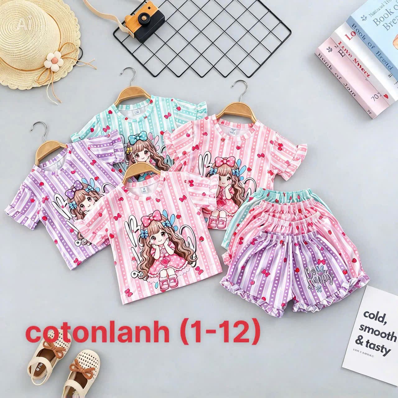 Bộ Pijama Bé Gái Tay Bèo Vải Lụa Mango Mềm Mát - Quần áo trẻ em giá sỉ Kho Chị Mỹ