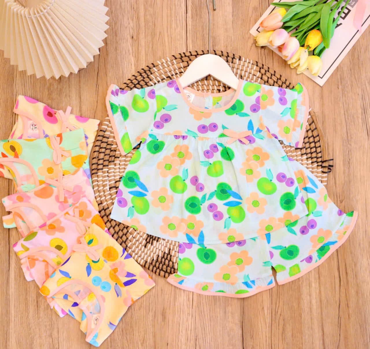 Bộ Thun Lạnh Cổ Tròn Trẻ Em Nguyên Ri 12 Bộ Đủ Size - Quần áo trẻ em giá sỉ Kho Chị Mỹ